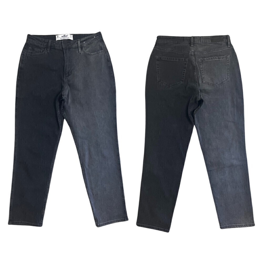 Hollister Size 27 Curvy High Rise Colorblock Black Cotton Denim Mom Jeans Y2K